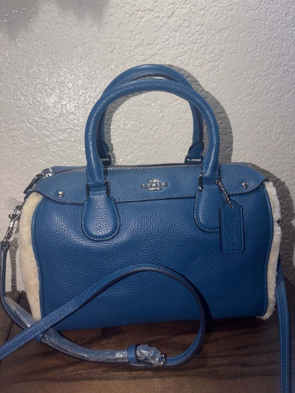 Coach Bennett Satchel with Shearling Trim